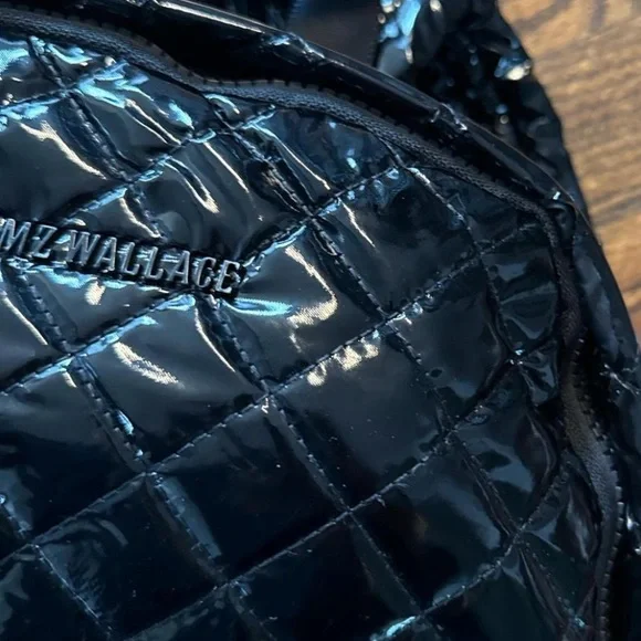 MZ Wallace Black Patent Leather Lacquer Backpack - Picture 10 of 15